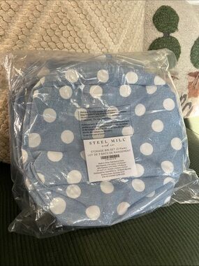 Light Blue Polka Dot Storage Bin